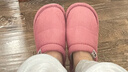 回力加绒男女棉拖鞋仿兔毛内里锁温脚感棉拖女款HL0411皮红40-41码 实拍图