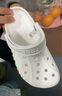 卡骆驰（CROCS）洞洞鞋贝雅男鞋女鞋轻便耐磨一脚蹬拖鞋休闲鞋|10126 白-100 37 /38(230mm) 实拍图