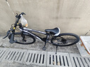 EG7山地自行车成人学生变速越野单车双减震赛车26寸青少年男女 辐条【加厚防滑轮-更安全】黑白 26寸21速【适合：160-180CM】 实拍图