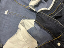 海澜之家（HLA）牛仔裤男皮标点缀直筒裤五袋款裤子男秋季新复古回潮 牛仔蓝过渡色（深）5F 2XL 185/92A 实拍图