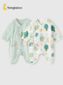 童泰（TONGTAI）婴儿连体衣夏纯棉衣服初生宝宝蝴蝶哈衣爬服提花绿色59cm 实拍图