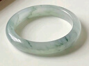 老凤祥  优级天山翠玉手镯女款宽条玉石镯子新年生日礼物女生送女友妈妈 【京东八仓发货】*当/次日达-优级天山翠玉手镯 58#圈口【适合105-115斤】 实拍图