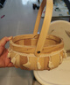 恰好时光仿滕编织插花花篮手提鲜花月子鸡蛋篮手工篮子家居装饰花篮圆形 实拍图