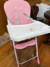 友彩可折叠宝宝餐椅酒店多功能商用吃饭座椅婴儿家用饭店儿童餐桌椅子 折叠款/樱花粉+舒适软垫+单餐盘 实拍图