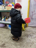 保姆鹅  【风墙】儿童羽绒服宝宝中长款护脸加厚外套保暖童装[NG2664] 炭黑 110 实拍图