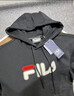 FILA 斐乐官方情侣款套头卫衣25秋冬季新款休闲宽松长袖加绒保暖上衣 【加绒款】正黑色-BK S 165/88A/S 实拍图