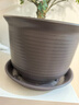 九千谷花盆创意仿陶瓷矮款黑灰色2个装 高档加厚树脂花盆口径20.7cm4016 实拍图