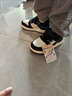 江博士秋季简约拼色板鞋 男女儿童学步鞋 时尚休闲儿童运动鞋 黑/米 26 脚长约15.6-16.1 实拍图