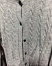 优衣库女装纽花圆领针织开衫/毛衣外套空调衫通勤秋冬新款481477 03 灰色 XL 实拍图
