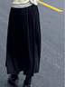 UR2025冬季新款女装简约休闲纯色超宽松高腰A字半裙UWB550004 黑色 S (XS-S) 实拍图