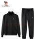 骆驼（CAMEL）跑步运动套装男立领长袖两件套运动服 7C1226L5464 幻影黑 XL 实拍图