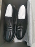 奥康休闲皮鞋男士牛皮气垫减震商务鞋套脚中老年爸爸鞋低帮 黑色套脚 41 实拍图