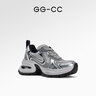 GG-CC【明星同款】月落星河银色厚底老爹鞋女百搭秋季新款G23X4317 银色 皮面 37 实拍图