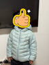 儿童连帽款羽绒服轻薄休闲男童女童户外保暖童装外套新国标白鸭绒 雾霾蓝 130 白鸭绒39.5克（建议拍大一码） 实拍图