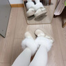 啄木鸟保暖毛毛厚底雪地靴女款2025新款冬季增高短靴加绒加厚东北大棉鞋 米白色 36 (230mm) 实拍图