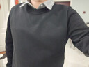 京东京造【假两件】毛衣针织衫男冬季男士毛衣含羊毛打底衫男装 黑色 L 实拍图