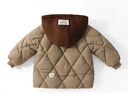 玛米玛卡（MOMOCO）儿童棉服外套冬季保暖连帽棉衣棉袄韩版休闲外套 咖色 130 实拍图