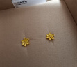 六福珠宝黄金耳钉栀子花足金耳饰圣诞礼物 计价 G01G0027DS 约1.11克 实拍图