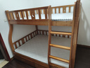临稚胡桃木 儿童上下床实木高低床双层床上下铺床两层木床子母床 爬梯款 上铺宽1.4米下铺宽1.6米 实拍图