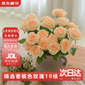 京东鲜花【蜜桃雪山】玫瑰花10枝如意基地鲜切花插花生活花束送礼源头直发 实拍图