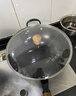炊大皇 炒锅 304不锈钢炒菜锅煎锅 平底不粘炒锅32cm 可立可视盖不挑灶 实拍图