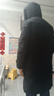 雪中飞秋冬新款时尚休闲舒适廓形男士“H”版型印花立领连帽羽绒服男 黑色|8056 XL /180/100A 实拍图
