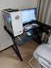 华菲丽钛戟S3同款创电竞桌分段式实木电脑桌家用可装机械臂台式学习书桌 钛戟S3同款-黑色碳纤维 100*75*75二段分板 实拍图