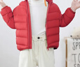 鸭鸭（YAYA）儿童轻薄羽绒服短款小童中大童连帽男女童2023秋冬洋气童装外套 中国红 150 实拍图