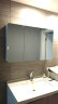 乾箭（QIANJIAN） 圆角弧度烤漆镜柜浴室柜组合简约卫生间镜子带置物架柜挂墙式 100厘米不带灯 实拍图