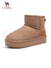 骆驼（CAMEL）雪地靴女简约厚底棉鞋百搭加绒加厚保暖靴 L24W275721 驼色 36  实拍图