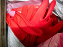 巧姨加长款一体植绒橡胶手套加绒加厚乳胶防水耐用洗碗洗衣服厨房家用 45cm加长不加绒[3双]红色 L大码 实拍图