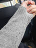 金菊厚款绵羊毛衫女冬季新款点子纱无缝打底圆领休闲女式毛衣 白灰 L  实拍图