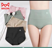 猫人内裤女高腰石墨烯抑菌纯棉裆女士内裤无痕收腹提臀三角裤大码短裤 浅灰+杏色+灰绿+豆粉 4条 L （建议95-105斤） 实拍图