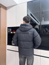 鸭鸭（YAYA）【255g充绒】羽绒服男短款加厚2025冬季新款时尚面包服保暖外套HG 黑色-YE4B008495W 【255g高充绒/男女同款】 XL 实拍图