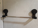 吸盘毛巾架免打孔卫生间置物架浴室毛巾杆壁挂式厕所浴巾收纳挂架 伸缩款透明黑【30-60cm】 实拍图