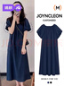 婧麒（JOYNCLEON）孕妇裙子夏季薄款连衣裙潮妈小清新孕妇夏装小个子韩版孕妇装 蓝色 L 实拍图