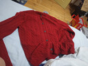 优衣库女装纽花圆领针织开衫/毛衣外套空调衫通勤秋冬新款481477 16 红色 L 实拍图