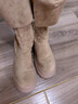 达芙妮官方过膝长筒靴女2025秋冬爆款美拉德厚底时装靴两穿翻折靴子女 卡其色【过膝or翻折 可两穿】 37 实拍图