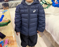 亚瑟士（asics）童装25年冬季儿童柔软舒适三防轻薄保暖羽绒服【高充绒量】 藏青色 清洁度1000-鸭绒 150 充绒量88.5g 实拍图