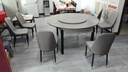 丰舍 餐桌 可变圆桌伸缩折叠实木岩板餐桌椅组合现代轻奢餐桌餐厅饭桌 黑灰色-阿玛尼灰岩板-101皮椅 【1.50米】 一桌6椅 实拍图