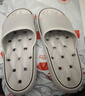 七色纺漏水拖鞋男踩屎感浴室镂空厚底防滑情侣洗澡居家用女凉拖 灰42-43 实拍图