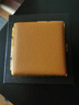 顶辉网红20支装真皮烟盒 棕色荔枝纹香菸盒不锈钢真皮加长女细支烟盒20支超薄防潮抗压便携 棕色金边（粗支款） 实拍图
