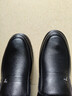 蜻蜓牌【100%全牛皮】男士皮鞋商务休闲真皮防滑软底软面中老年爸爸鞋真皮透气套脚舒适耐磨真皮百搭鞋子 黑色 42 实拍图