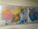 中国地图+世界地图 2026年行政区划交通图 加厚高清版 学生地理图挂图 办公室装饰客厅挂画 约1.1米*0.8米 中国地图+世界地图（带挂杆送钉子挂片） 实拍图