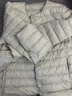 鸭鸭（YAYA）佟丽娅同款轻薄羽绒服女新款冬季短款圆领内胆修身时尚薄外套男 米白色【女款无领】 XL 【建议115-125斤】 实拍图
