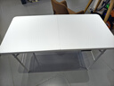 方杰 折叠桌子简易户外便携式长桌会议学习桌广告摆摊条桌家用餐桌椅 1.22米白桌面白腿轻便款 实拍图