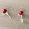 辰石朱砂耳钉女转运护身符本命年吉祥物耳饰耳环 朱砂约6mm 实拍图