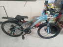 凤凰山地自行车男女变速山地车碟刹青少年儿童自行车学生单车 星际 蓝灰【变速+辐条轮】 22寸【适合130-170cm】 实拍图