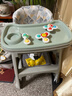 HUAERLE宝宝餐椅家用同款肯德基婴儿餐椅可调高度吃饭餐桌多功能学坐椅子 豪华款【青色餐盘+坐垫+轮子】 实拍图