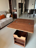 和暄实木可移动茶几家用折叠升降可储物边柜多功能带轮沙发边几小推车 乐旭-新款【胡桃色】 实拍图
